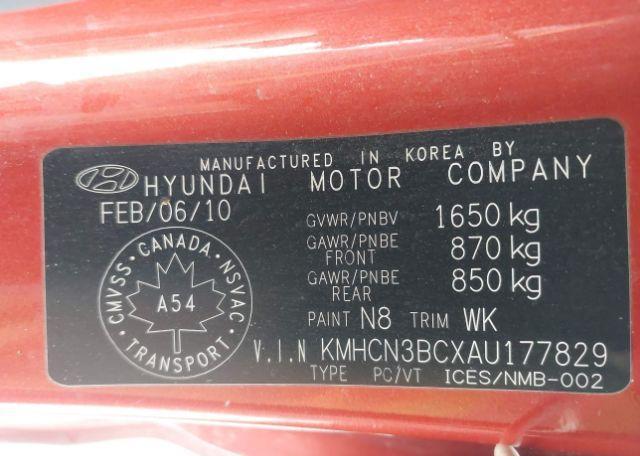 2010 HYUNDAI ACCENT GL