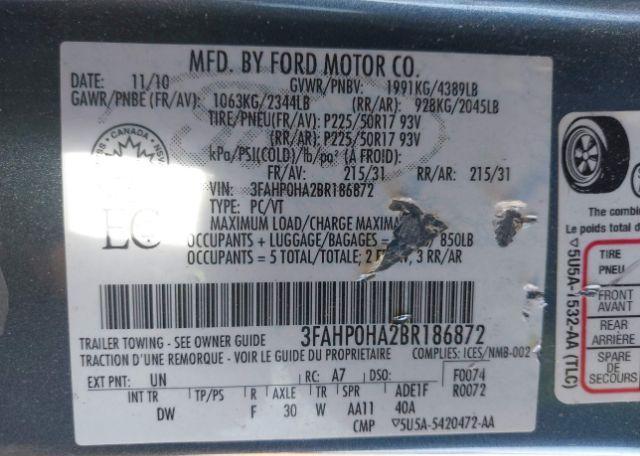 2011 FORD FUSION SE