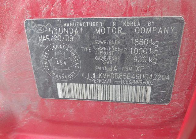 2009 HYUNDAI ELANTRA TOURING