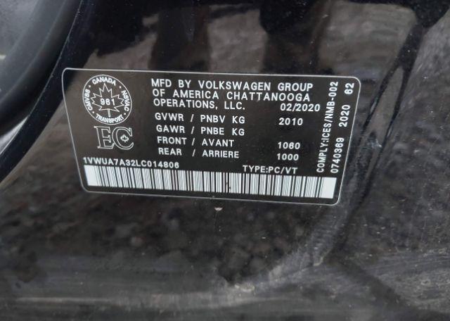 2020 VOLKSWAGEN PASSAT HIGHLINE