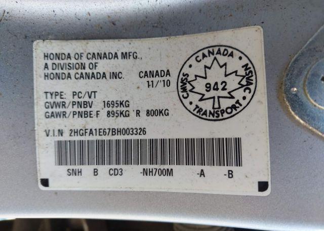 2011 HONDA CIVIC SE
