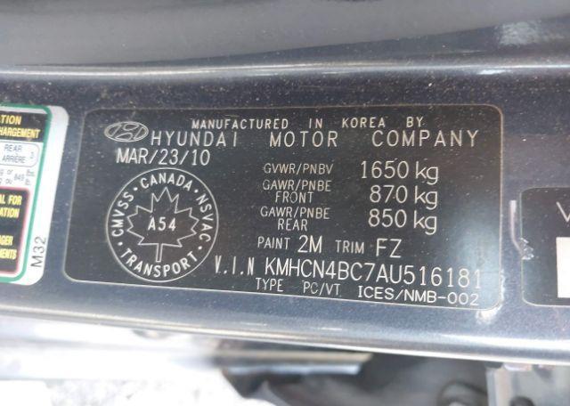 2010 HYUNDAI ACCENT GL