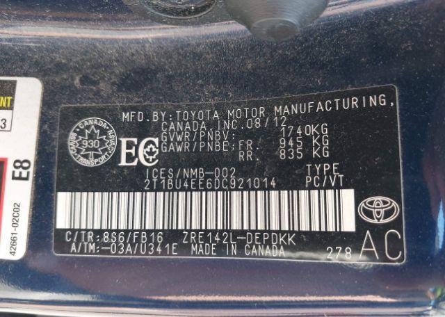 2013 TOYOTA COROLLA CE