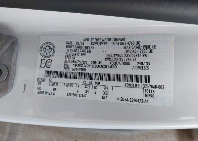2018 FORD ESCAPE SEL