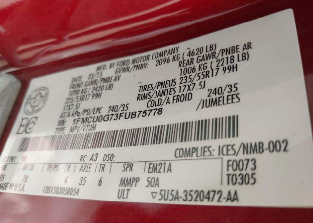 2015 FORD ESCAPE SE