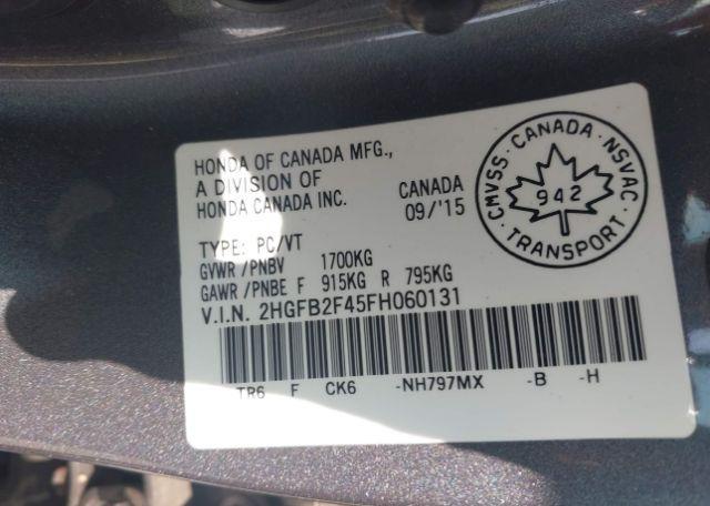 2015 HONDA CIVIC LX