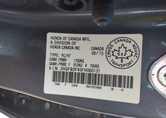 2015 HONDA CIVIC LX