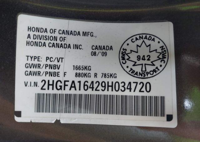 2009 HONDA CIVIC DX-G