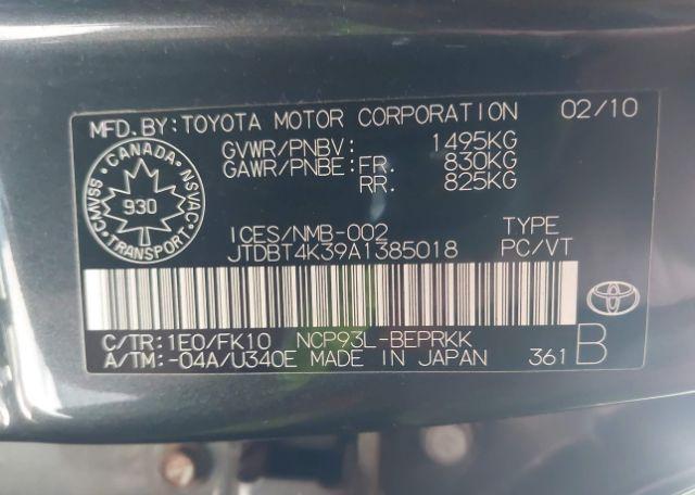 2010 TOYOTA YARIS
