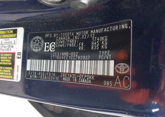2012 TOYOTA COROLLA CE