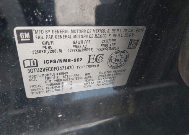 2015 GMC SIERRA 1500 SLT