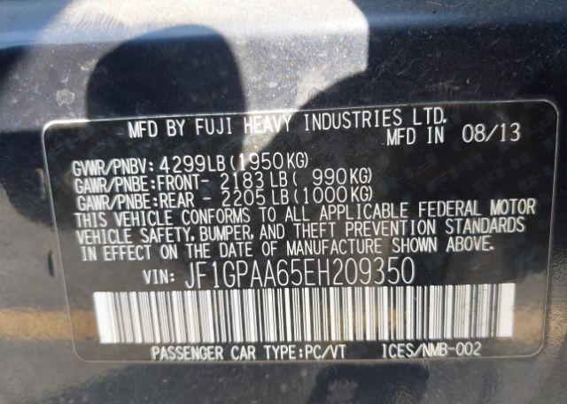 2014 SUBARU impreza 2.0I