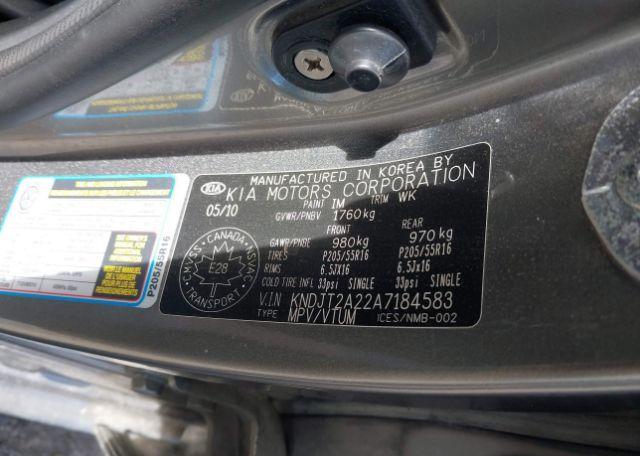 2010 KIA SOUL 2.0L 2U