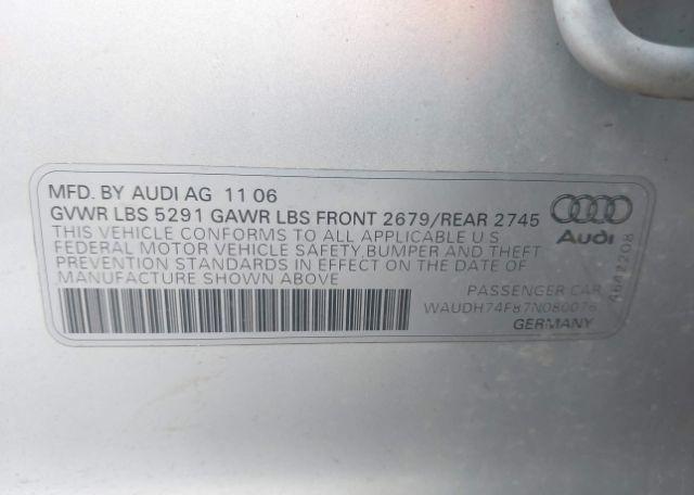 2007 AUDI A6 3.2