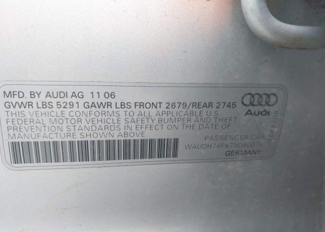 2007 AUDI A6 3.2