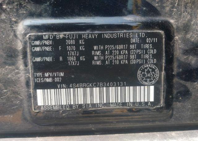 2011 SUBARU OUTBACK 2.5I LIMITED