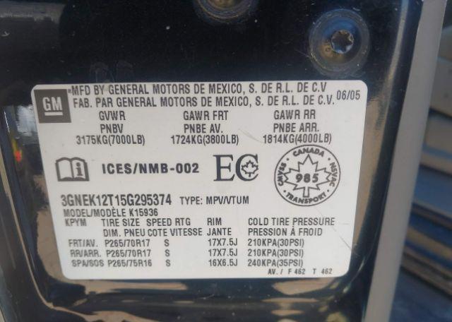 2005 CHEVROLET AVALANCHE 1500 LS