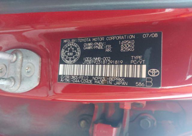 2008 TOYOTA YARIS