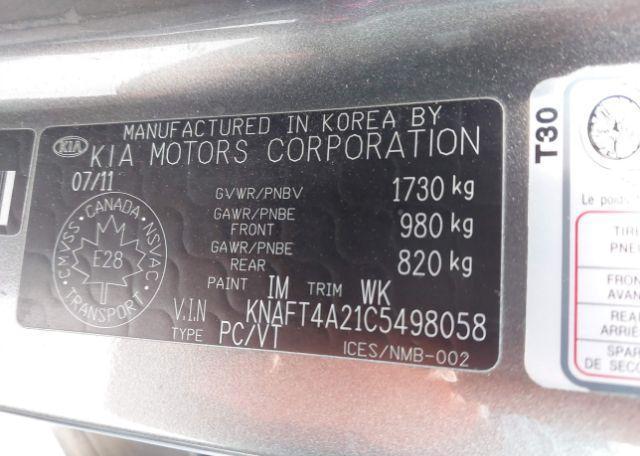 2012 KIA FORTE 2.0L LX