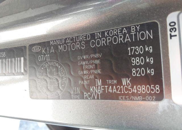 2012 KIA FORTE 2.0L LX