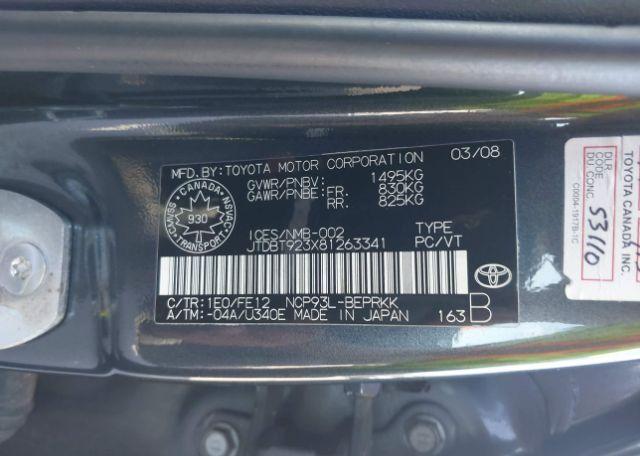 2008 TOYOTA YARIS