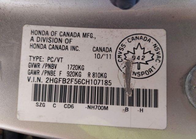2012 HONDA CIVIC EX