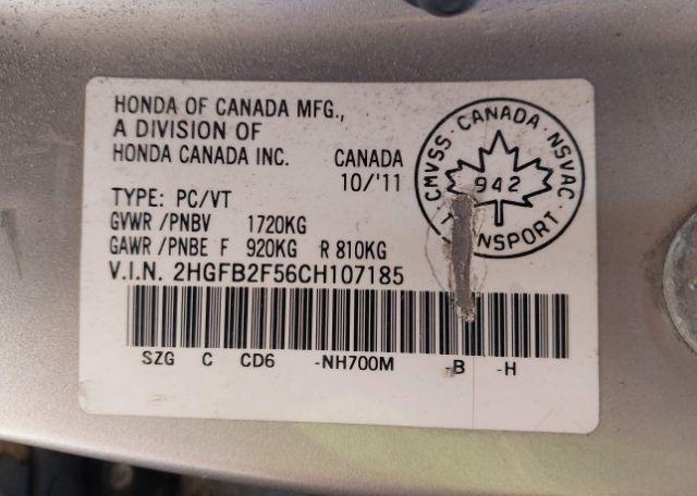 2012 HONDA CIVIC EX