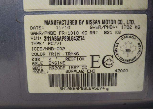 2011 NISSAN SENTRA 2.0