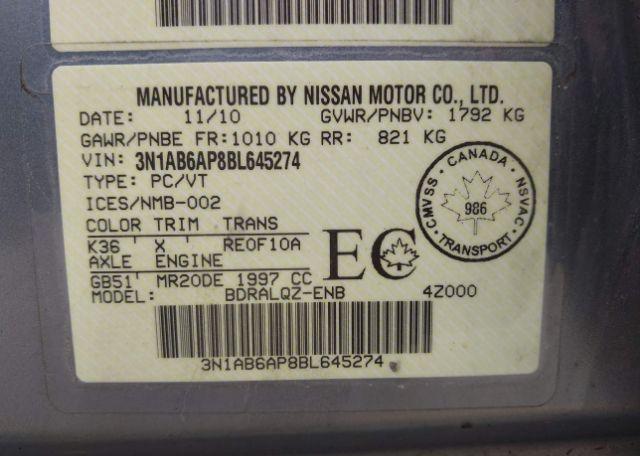 2011 NISSAN SENTRA 2.0