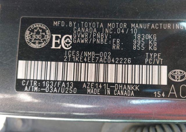 2010 TOYOTA Matrix XR