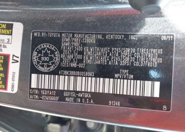 2011 TOYOTA VENZA
