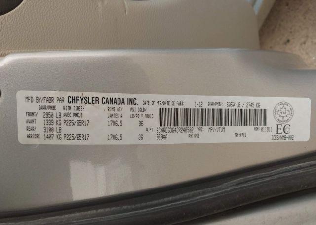 2012 DODGE GRAND CARAVAN CREW