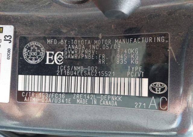 2010 TOYOTA COROLLA LE