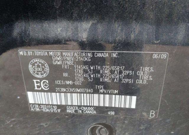 2009 TOYOTA RAV4 BASE V6