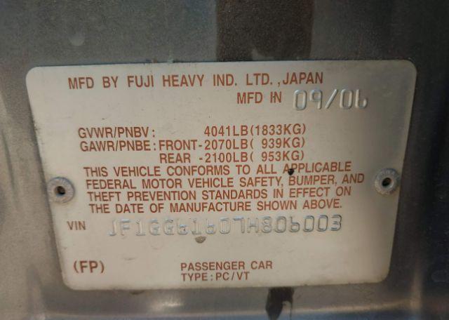 2007 SUBARU IMPREZA 2.5 I