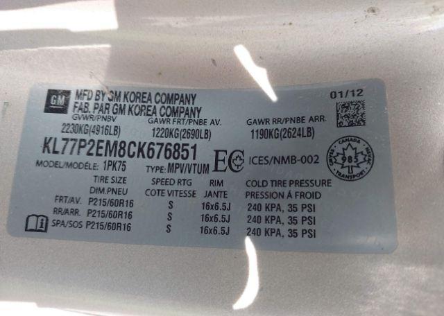 2012 CHEVROLET ORLANDO 1LT