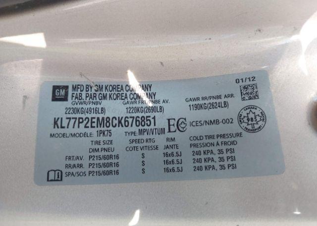 2012 CHEVROLET ORLANDO 1LT