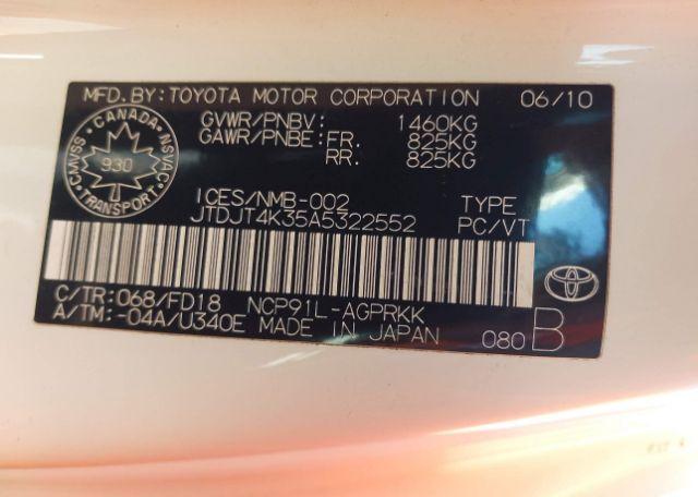 2010 TOYOTA YARIS CE