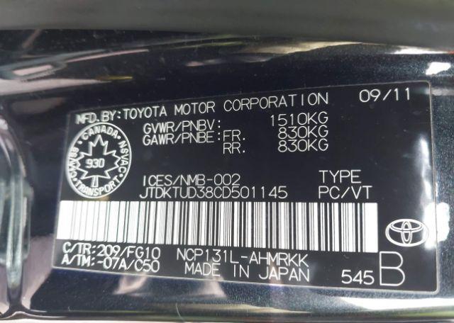 2012 TOYOTA YARIS LE