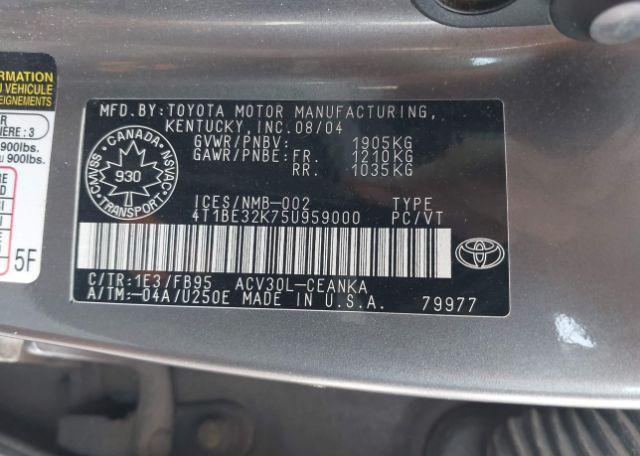 2005 TOYOTA CAMRY LE