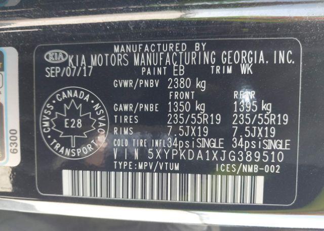 2018 KIA SORENTO 2.0L SX