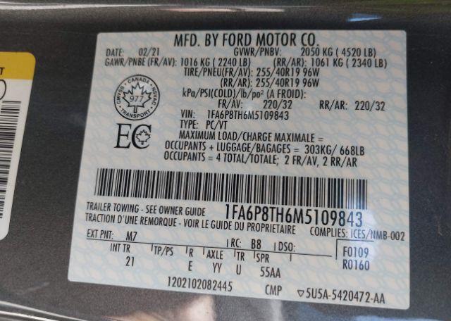 2021 FORD MUSTANG ECOBOOST