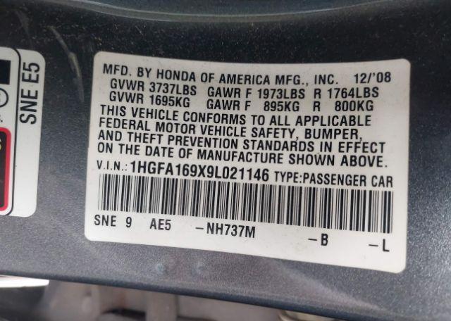 2009 HONDA CIVIC EXL