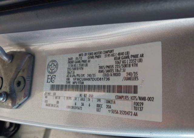 2013 FORD ESCAPE SEL