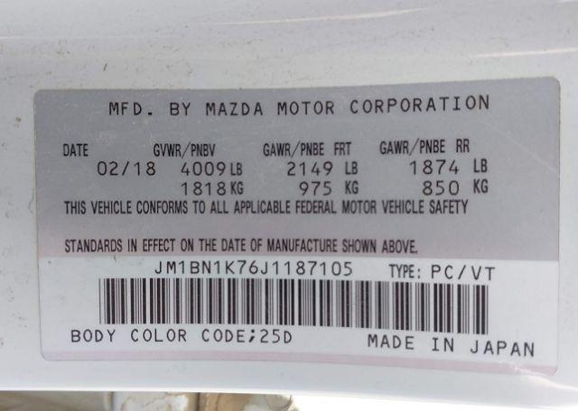 2018 MAZDA MAZDA3 GX