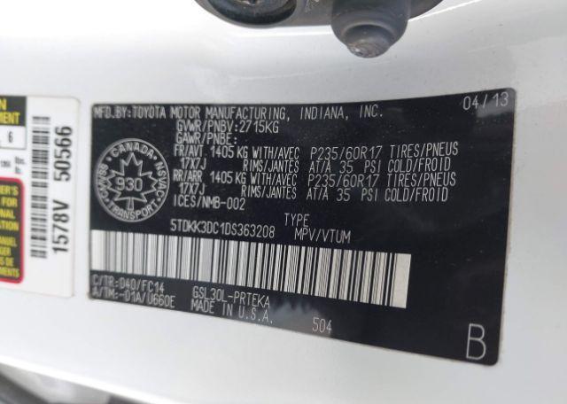 2013 TOYOTA SIENNA LE V6