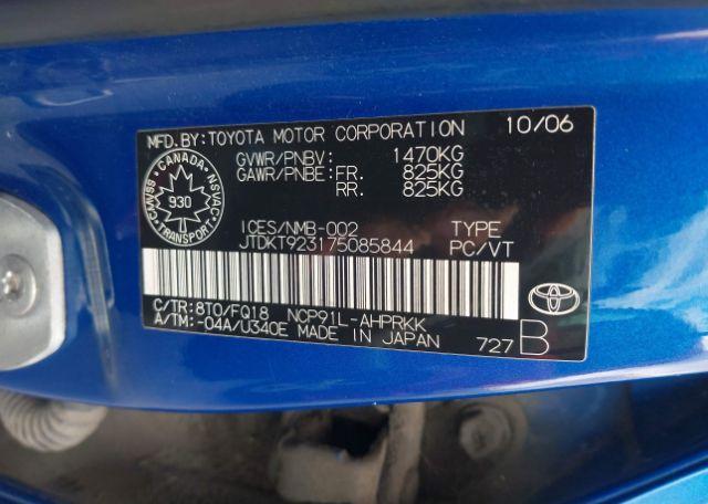 2007 TOYOTA YARIS LE