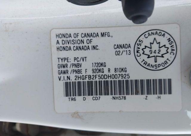 2013 HONDA CIVIC EX