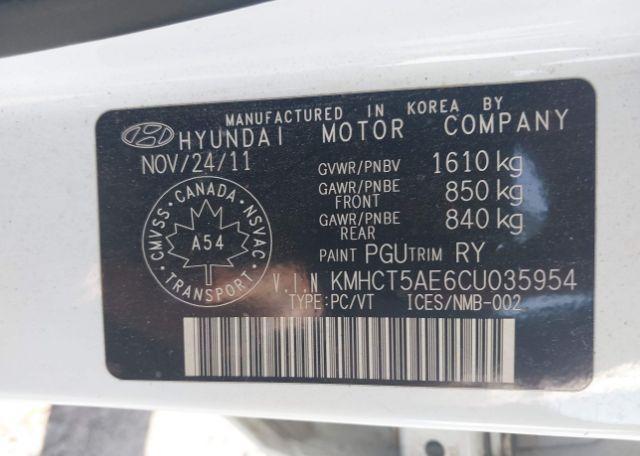 2012 HYUNDAI ACCENT GL