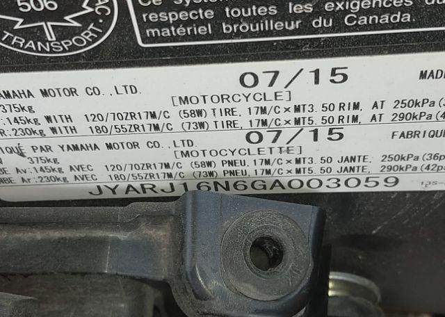 2016 YAMAHA YZFR6
